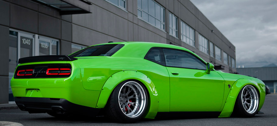 Liberty Walk Dodge Challenger Hellcat Goes Green Liberty Walk Dodge Challenger Hellcat Goes Green