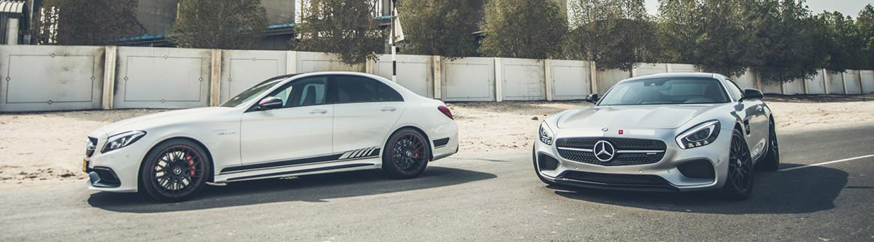 PP-Performance Mercedes-AMG GT S and Mercedes-AMG C63 S Front and Side View