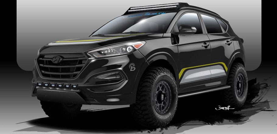 Rockstar Performance Garage Hyundai Tucson Side View Sketch 