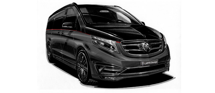 LARTE Design Mercedes-Benz V-Class Black Crystal Front View