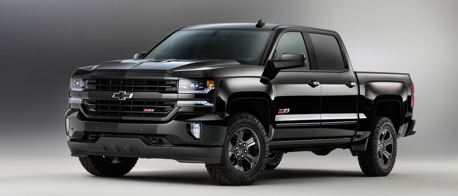 Chevrolet Silverado 1500 Z71 and Colorado Z71 Midnight Special Editions Front View