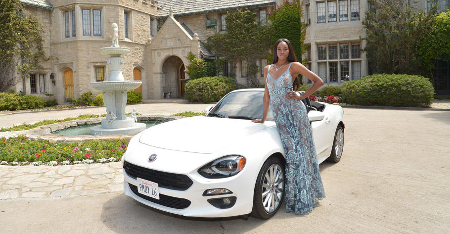 2017 Fiat 124 Spider & Eugena Washington front view