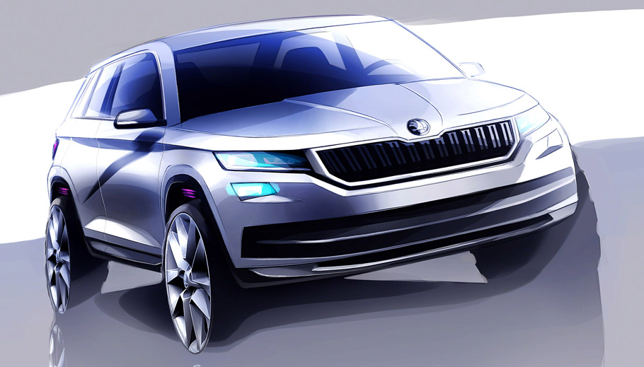 Skoda Kodiaq Sketch - front view