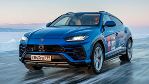 lambo urus and andrey leontyev set a new record on lake baikal